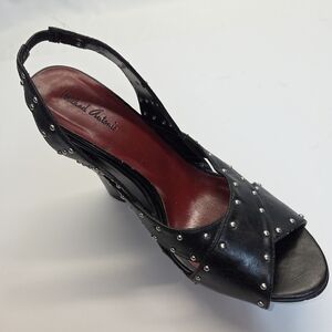 Michael Antonio Black Heels with Silver Studs
